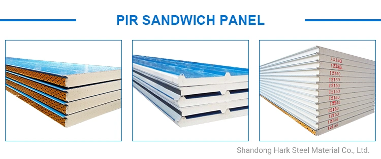 Low Price 30 40 50 80 100mm Polyurethane PIR/PUR/PU Foam Wall Metal Warehouse Building SIP Sandwich Panels