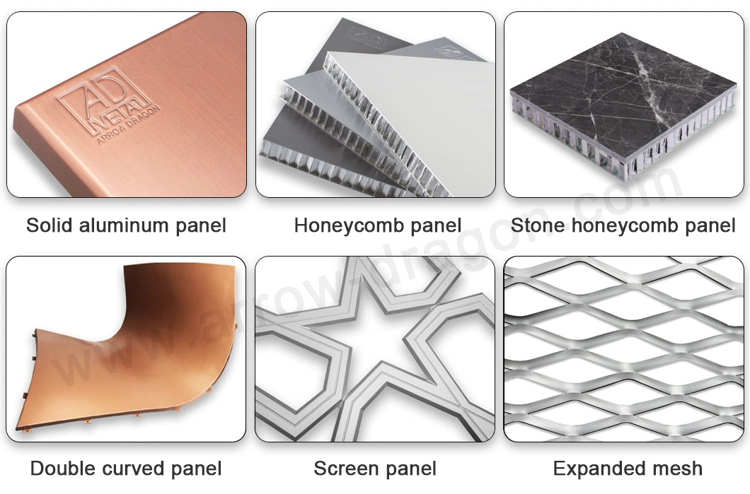 Building Material Curtain Wall Cladding Composite Sandwich Aluminium Honeycomb Panel for Exterior Facade