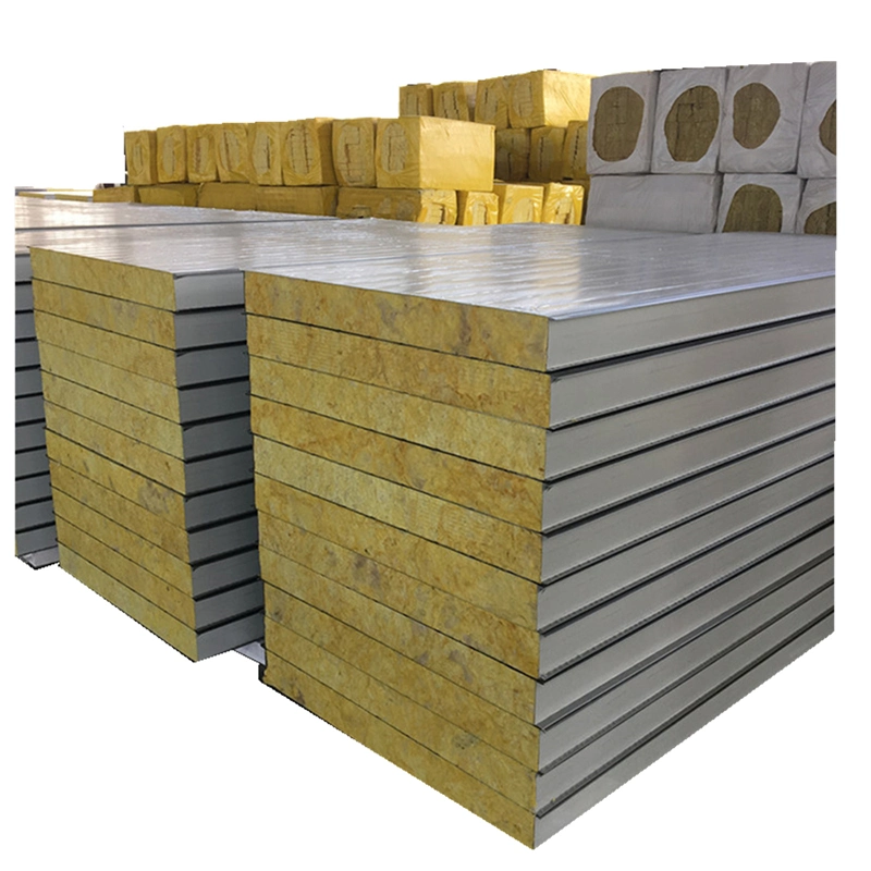 CE Certified Heat Insulation Fireproof Rock Wool Sandwich Panel for Wall /Roof