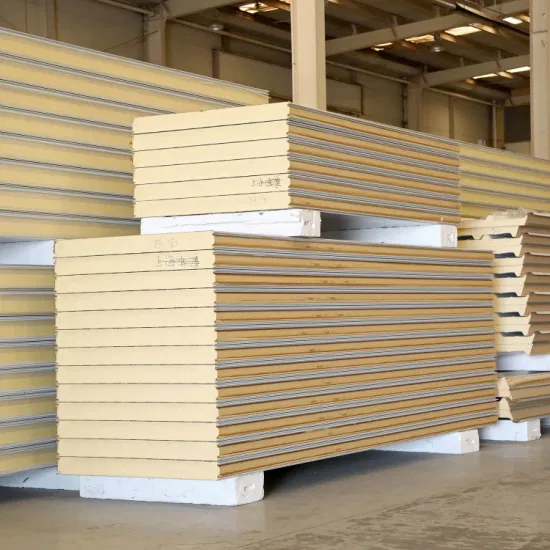 Factory Price 50mm to 200mm Thickness Insulated Fireproof PPGI PUR/PIR/Rock Wool Roof Wall Sandwich Panel for Cold Storage Room/Warehouse Basic Customization