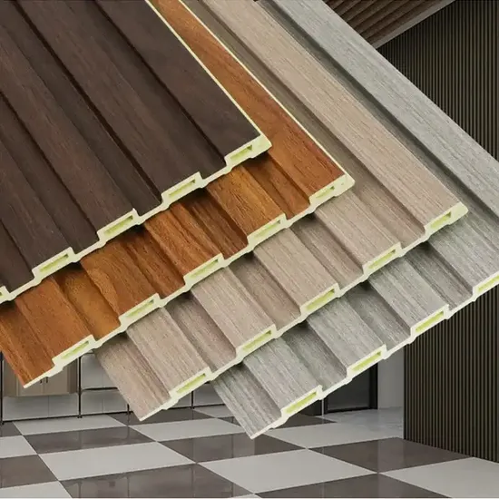 Wooden Cladding Interior Plastic Composite Fluted Covering Board Wainscoting Vinyl Timber Decorativo 3D WPC Wall Panel