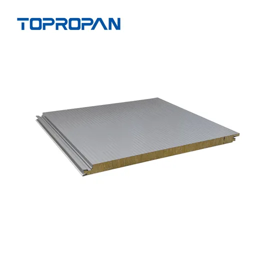Rock Wool Sandwich Panel for Fireproof Metal Siding Material ISO9001 Verified 60mm 80mm Industrial Zone