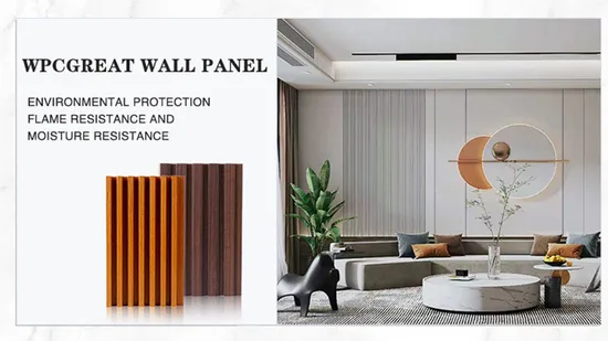 Home Decoration 3D Decorative Wall Cladding Interior WPC Fluted Composite Wall Panels 