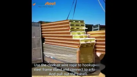 Fireproof Rockwool/EPS Insulated Steel Roof/Wall Sandwich Panels for Steel Buildings 