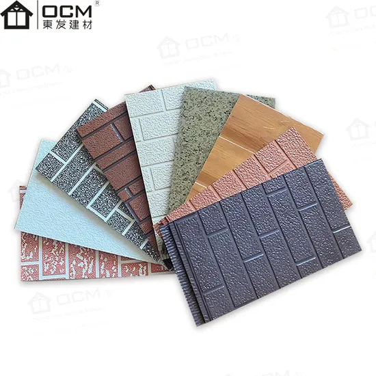 3D Composite Insulation Fireproof Decorative Wall Roof House PU Metal Sandwich Panels 